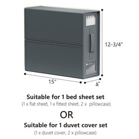 SUOCO SheetCube easy access to duvet sets and sheets.