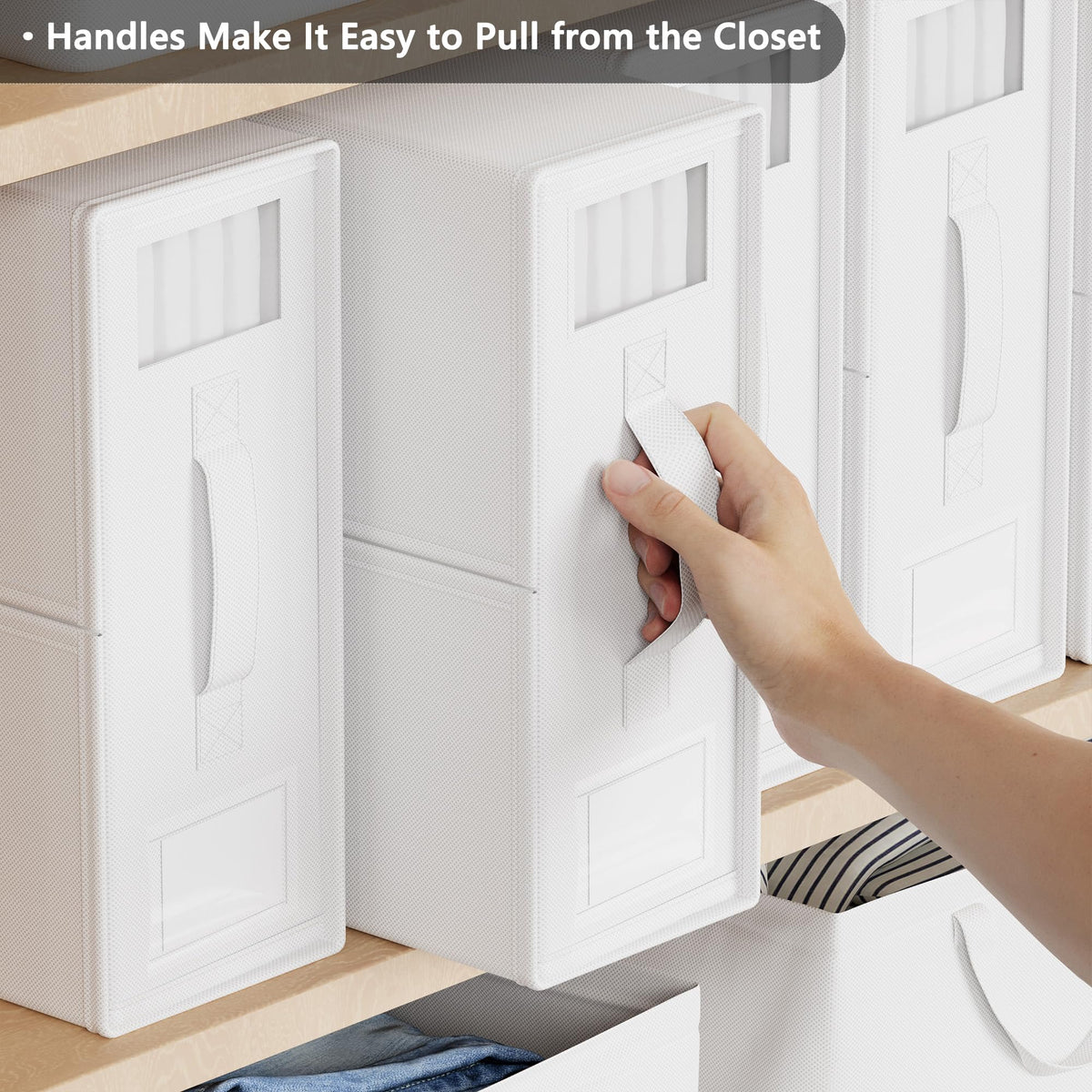 SUOCO SheetCube handles enable easy pull-from-closet access