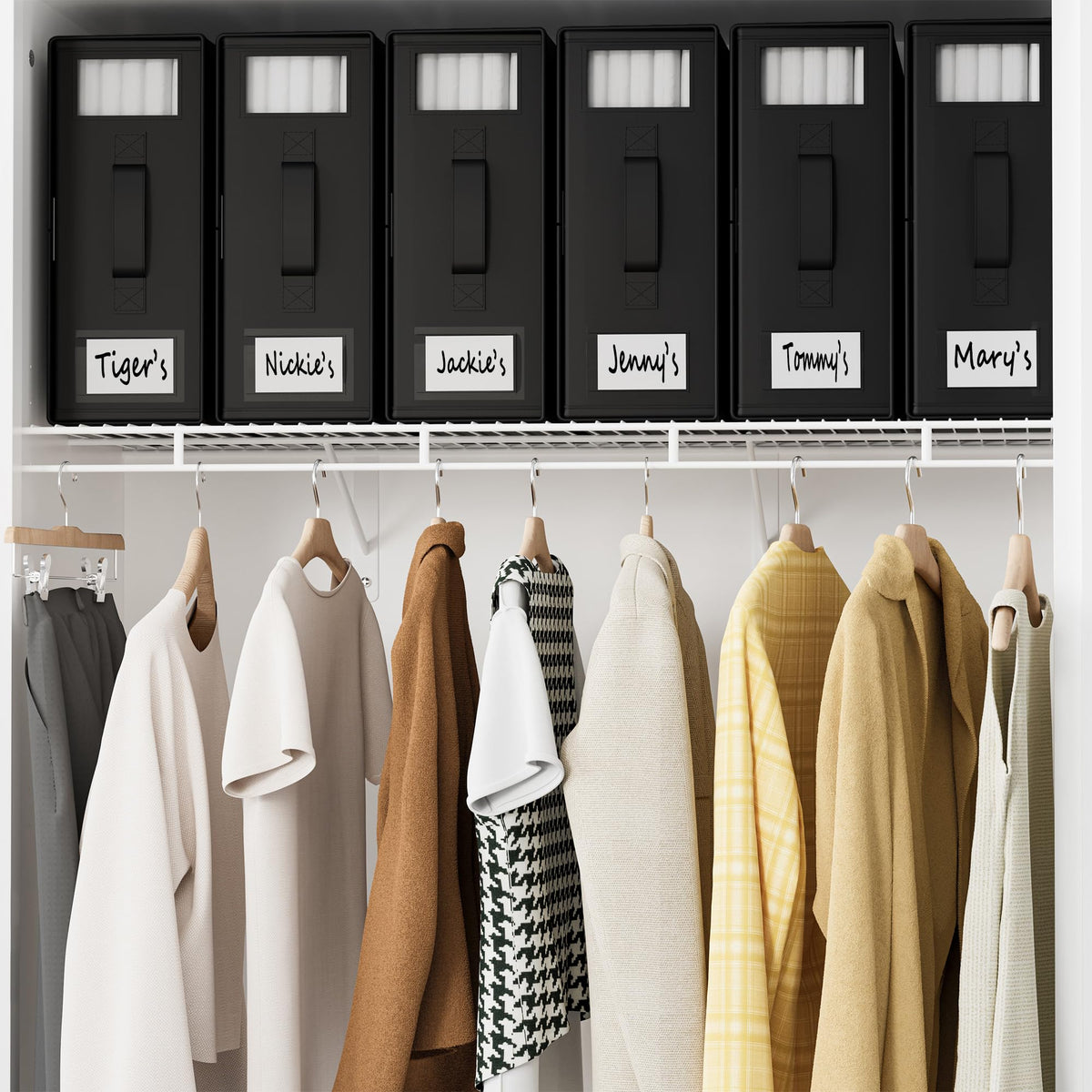 SUOCO SheetCube with labels and handles for fast linen access.