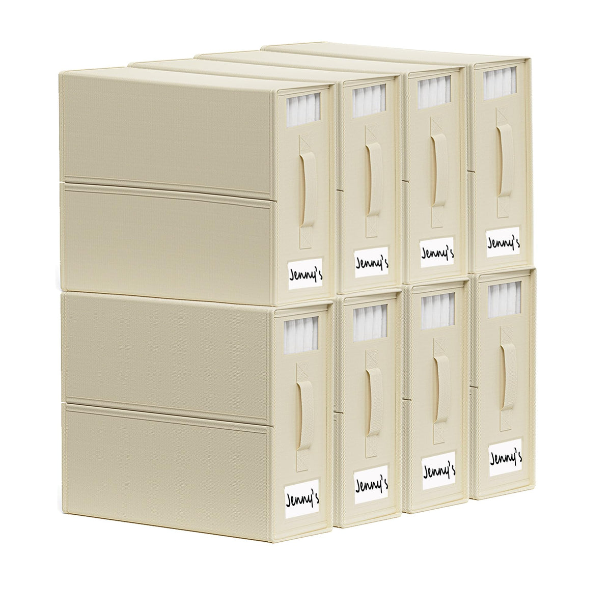 SUOCO SheetCube organizer in beige with window for easy view of contents