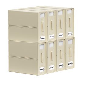 SUOCO SheetCube organizer in beige with window for easy view of contents