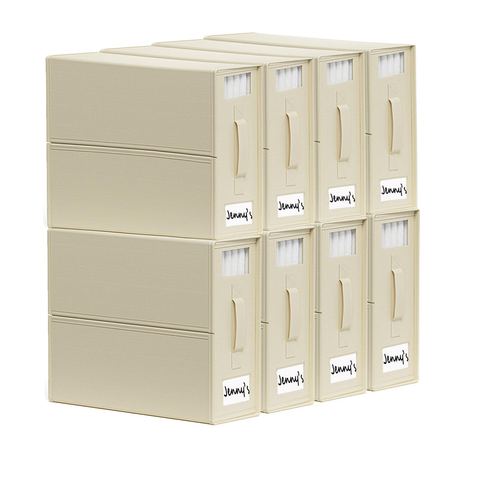 SUOCO SheetCube organizer in beige with window for easy view of contents