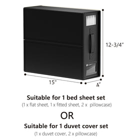 SUOCO SheetCube easily pulled from shelf with sturdy handles.