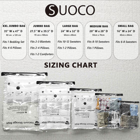 SUOCO vacuum bags double zip seal provides airtight protection.