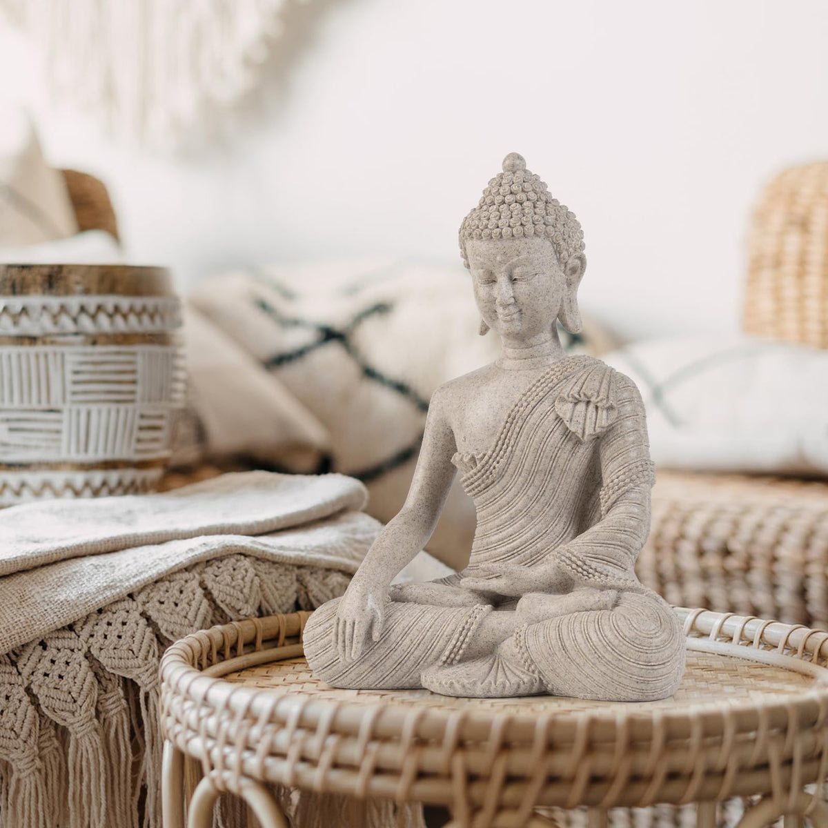 Suoedd Buddha Statue used in an office or hotel decor setting