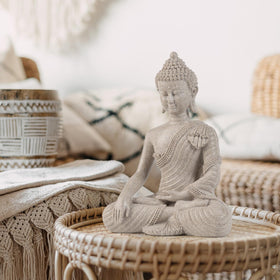 Suoedd Buddha Statue used in an office or hotel decor setting