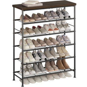 SUOERNUO six-tier shoe rack with metal frame for organized entryways
