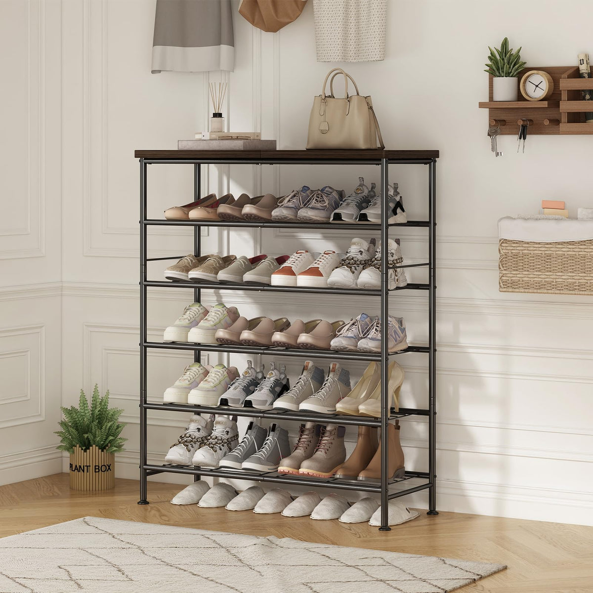 SUOERNUO shoe rack displayed in closet for clutter control