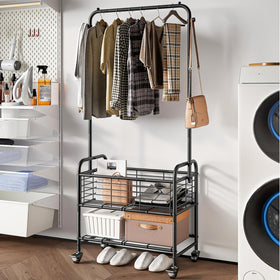 SUOERNUO laundry cart bottom shelf offers convenient storage space