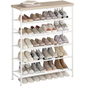 SUOERNUO 6-tier shoe rack with wood top keeps entryway organized