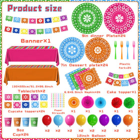 SUOQUJE fiesta tablecloth provides waterproof coverage and tear resistance for easy cleanup.