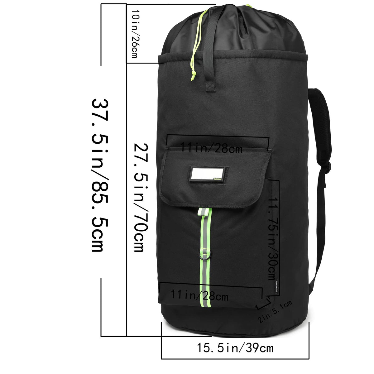 SUOVOCK laundry backpack drawstring-closure keeps contents secure during transit.