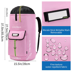SUOVOCK laundry bag backpack open top with drawstring closure for secure packing.