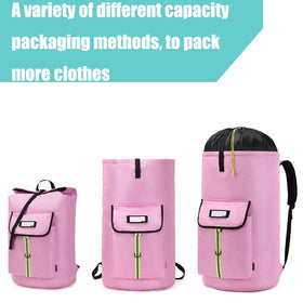 SUOVOCK laundry bag backpack with padded straps for comfortable daily use.