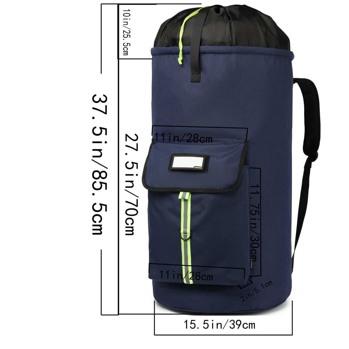 SUOVOCK laundry bag backpack rear view highlighting durable construction