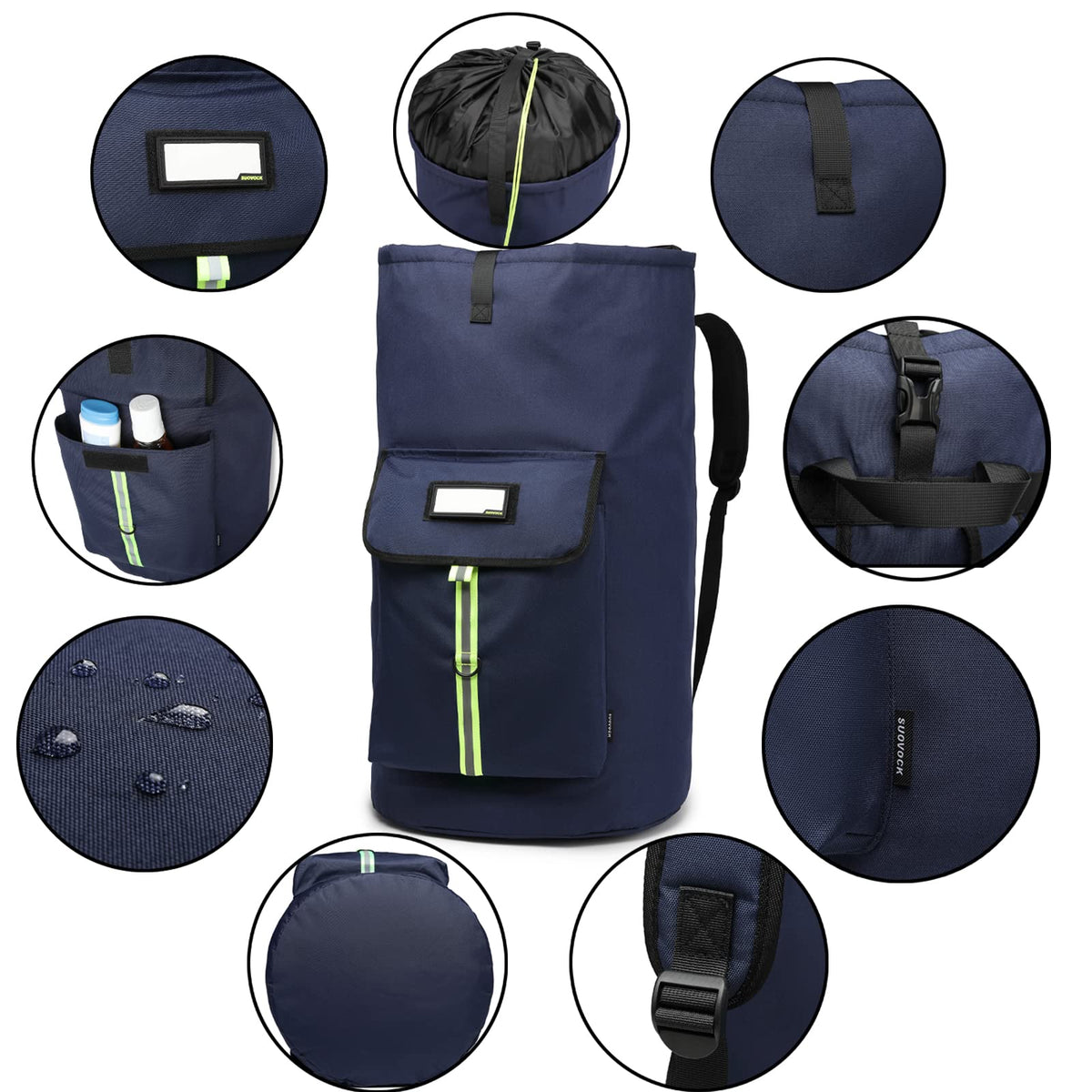 SUOVOCK laundry bag backpack side pocket showcasing organized storage