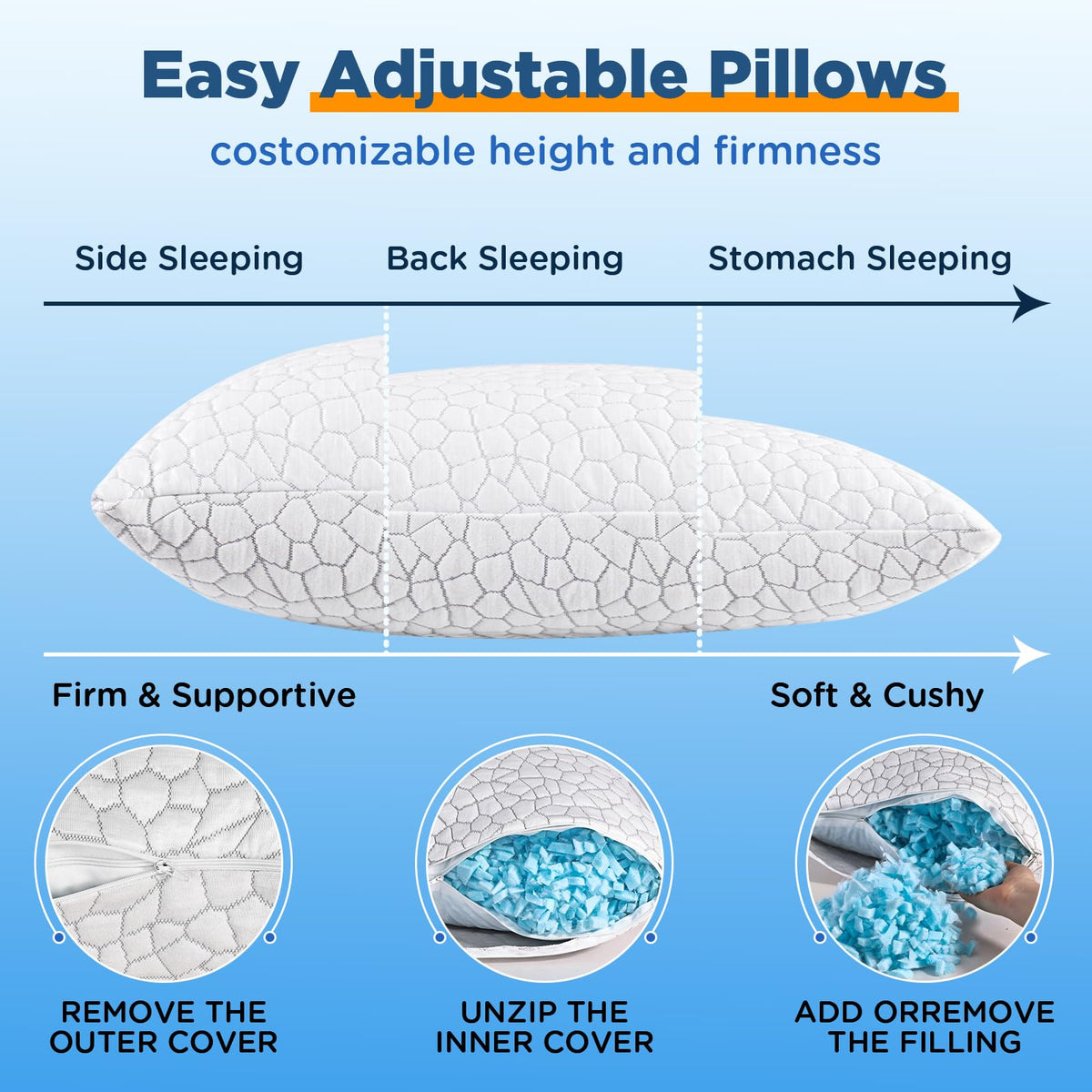 Supa Modern cooling pillow cover with zipper for easy removal and washing.