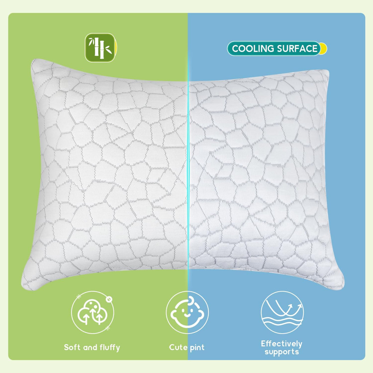 SUPA MODERN gel-infused memory foam pillow providing cooling comfort and balanced support