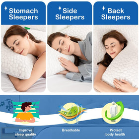 Supa Modern pillow supports side, back, and stomach sleepers with adjustable loft.