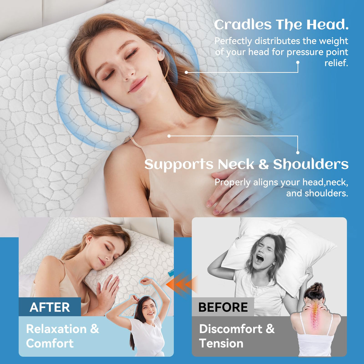SUPA MODERN cooling technology pillow with breathable cover for hot sleepers