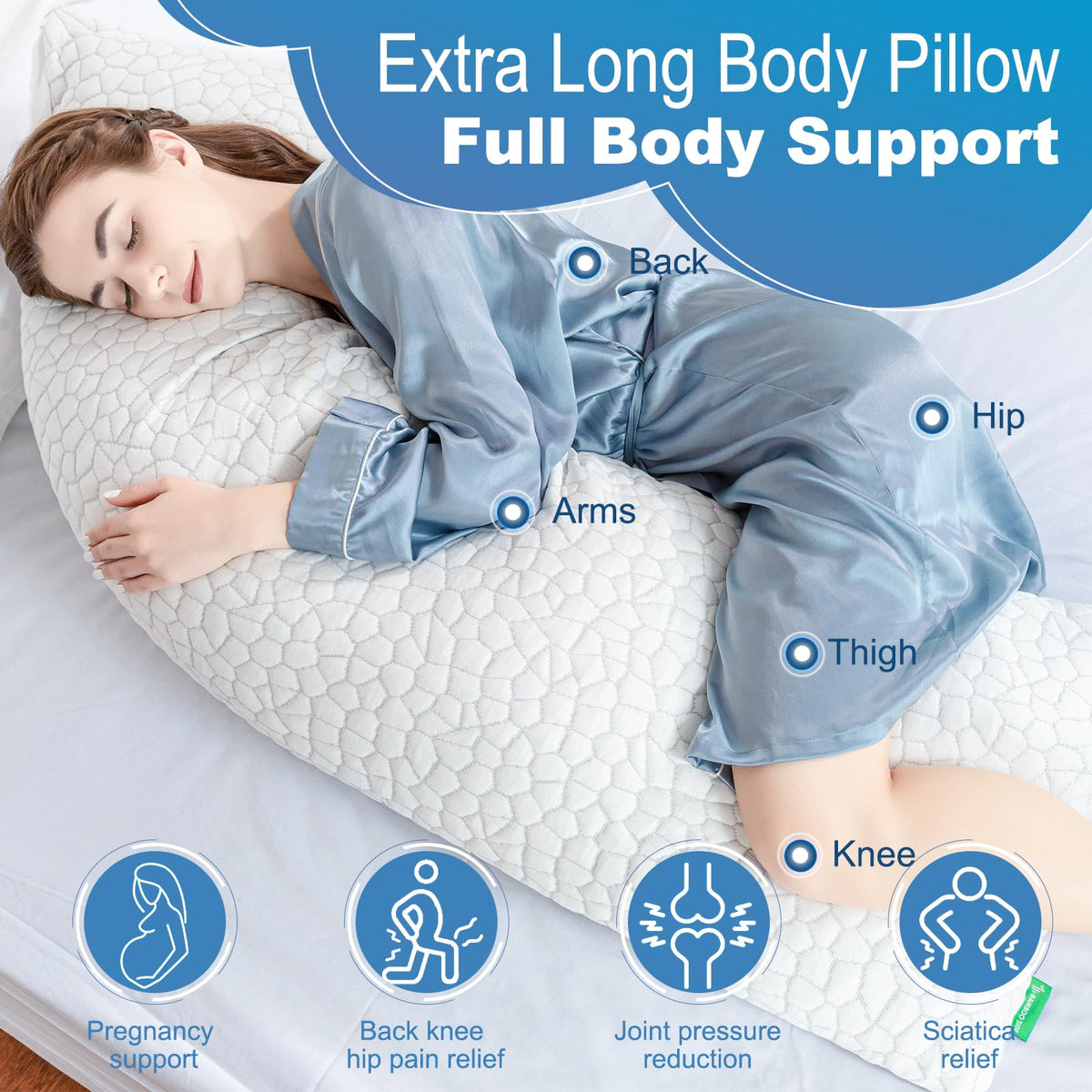 SUPA MODERN shredded memory foam fill demonstrates even contouring for comfortable support