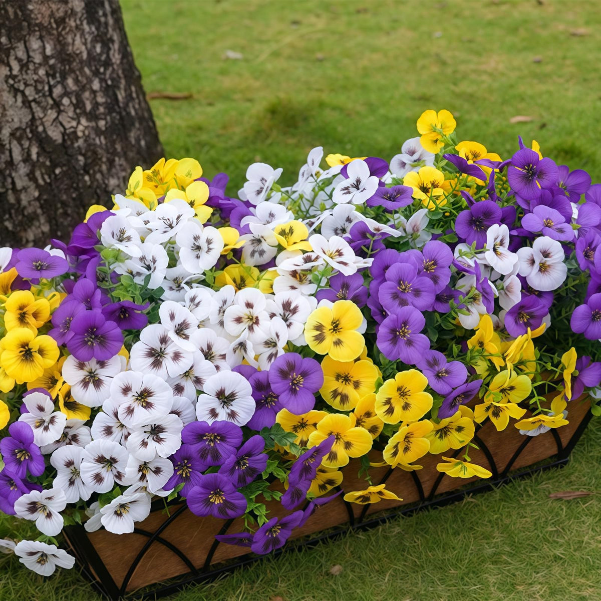 SupBri purple pansy bundle adds vibrant outdoor color with UV protection for planters