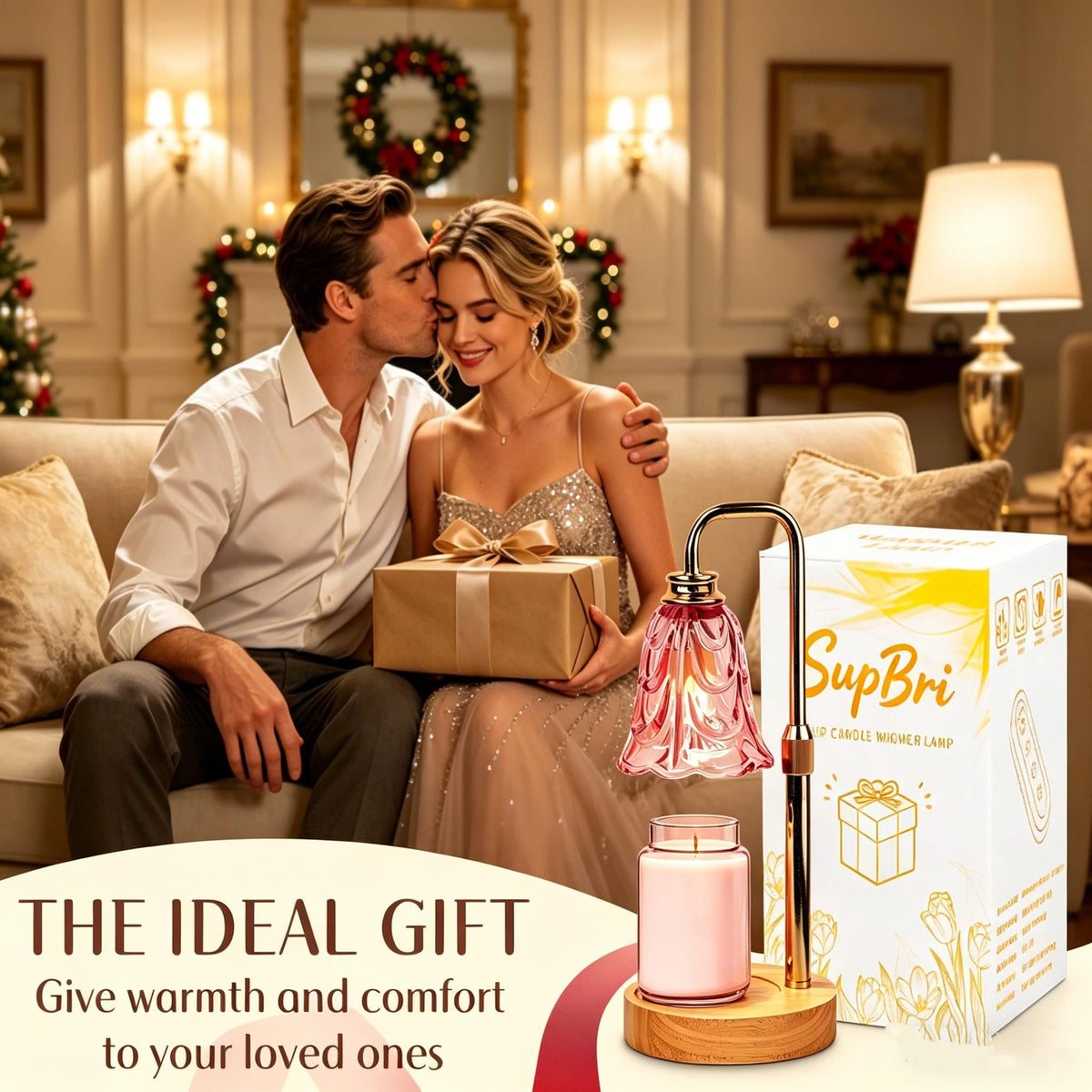 SupBri dual-bulb warmer enables efficient wax melting with adjustable heat.
