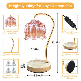 SupBri flower candle warmer pink close-up showing glass bloom design for ambient lighting