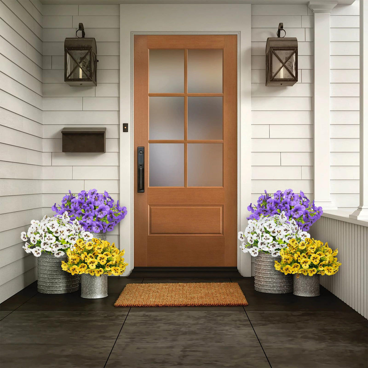 SupBri silk flowers for planters with lifelike texture for window boxes.