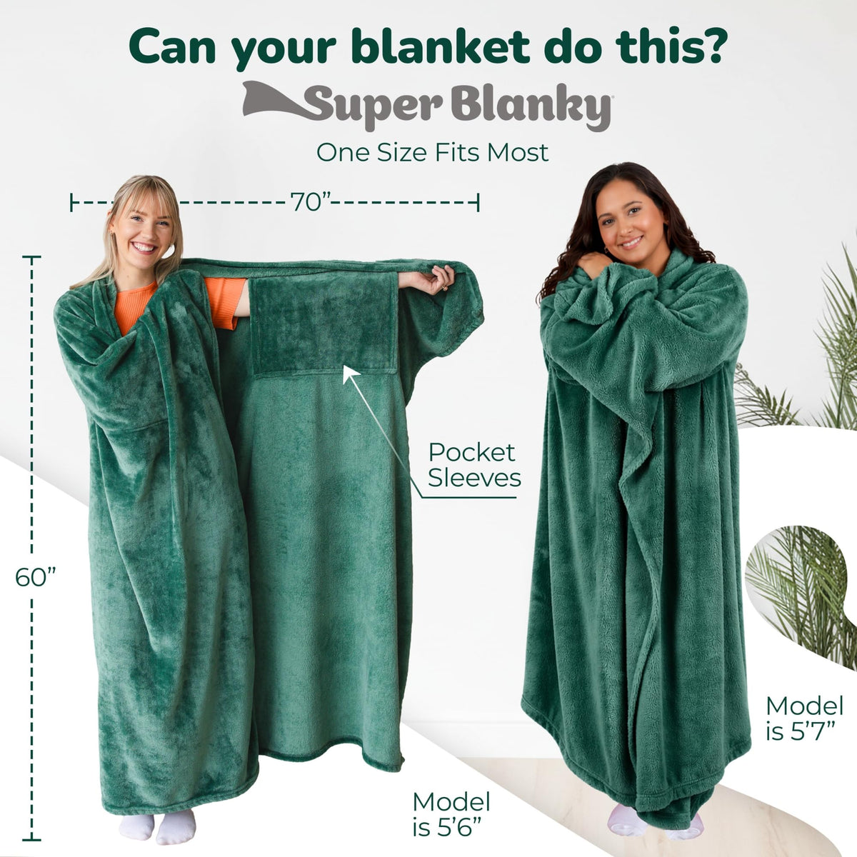 Super Blanky blanket robe with a sweatshirt feel for relaxed comfort.