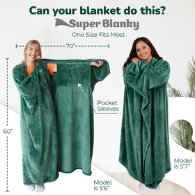 Super Blanky blanket robe with a sweatshirt feel for relaxed comfort.