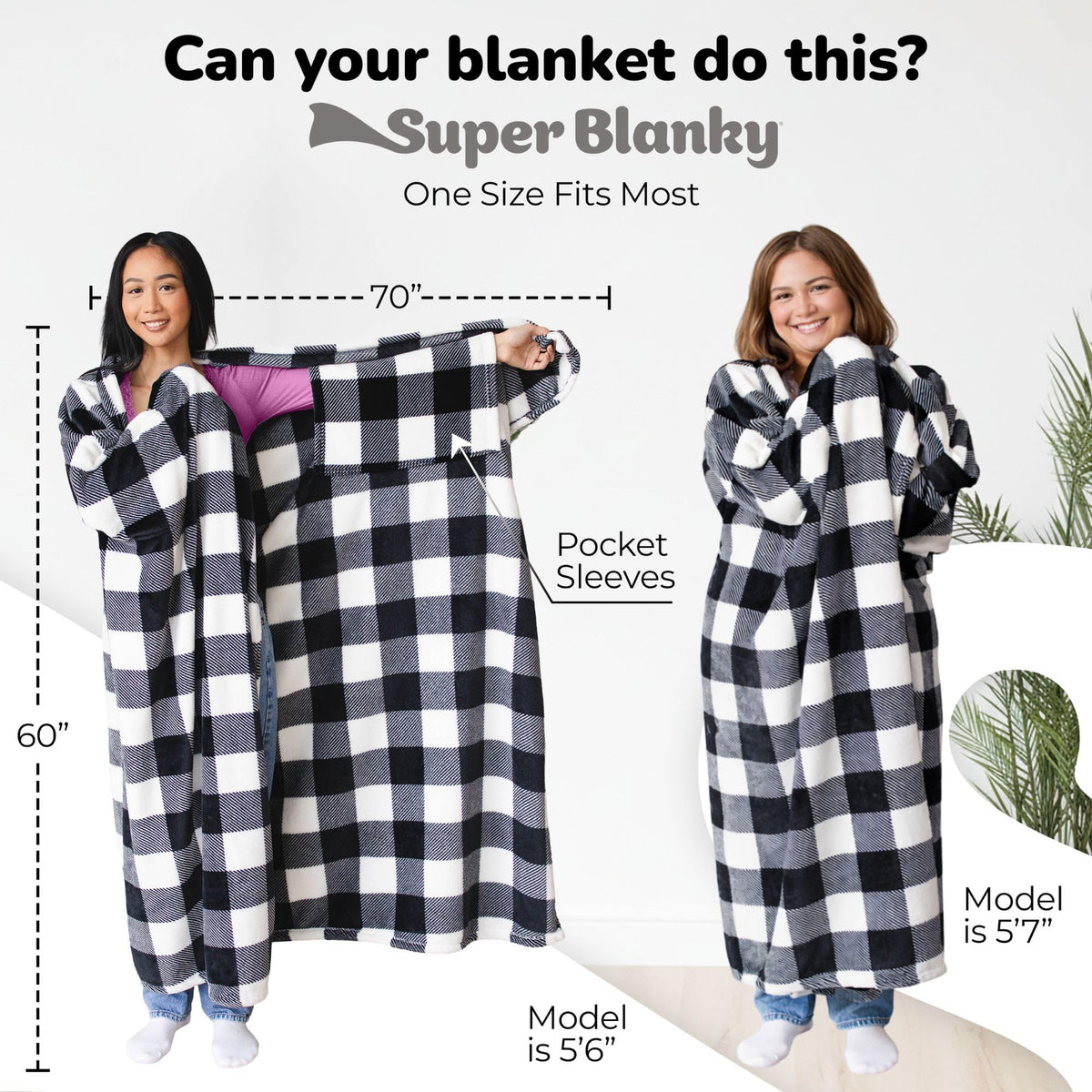 Super Blanky blanket with sleeves offers office or chair coziness