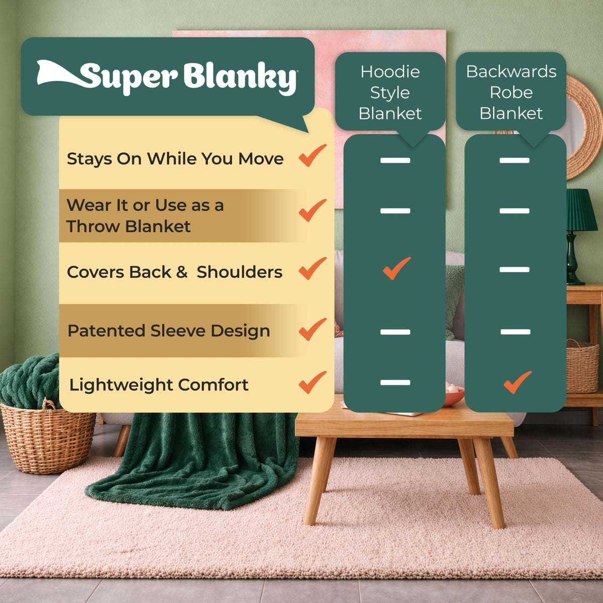 Super Blanky graduation gift blanket for her, cozy and practical.
