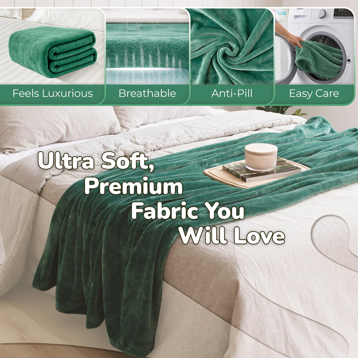 Super Blanky forest green gift for Mother's Day offering cozy care.