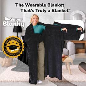 Super Blanky oversized 70x60 blanket for couch lounging and cozy nights.