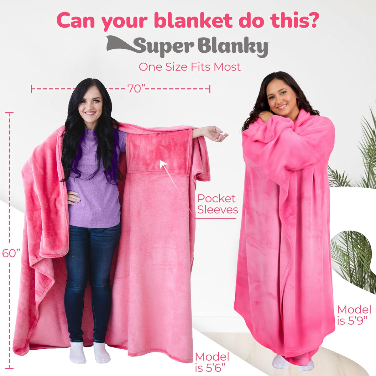 Super Blanky arm holes image demonstrates effortless movement during TV time