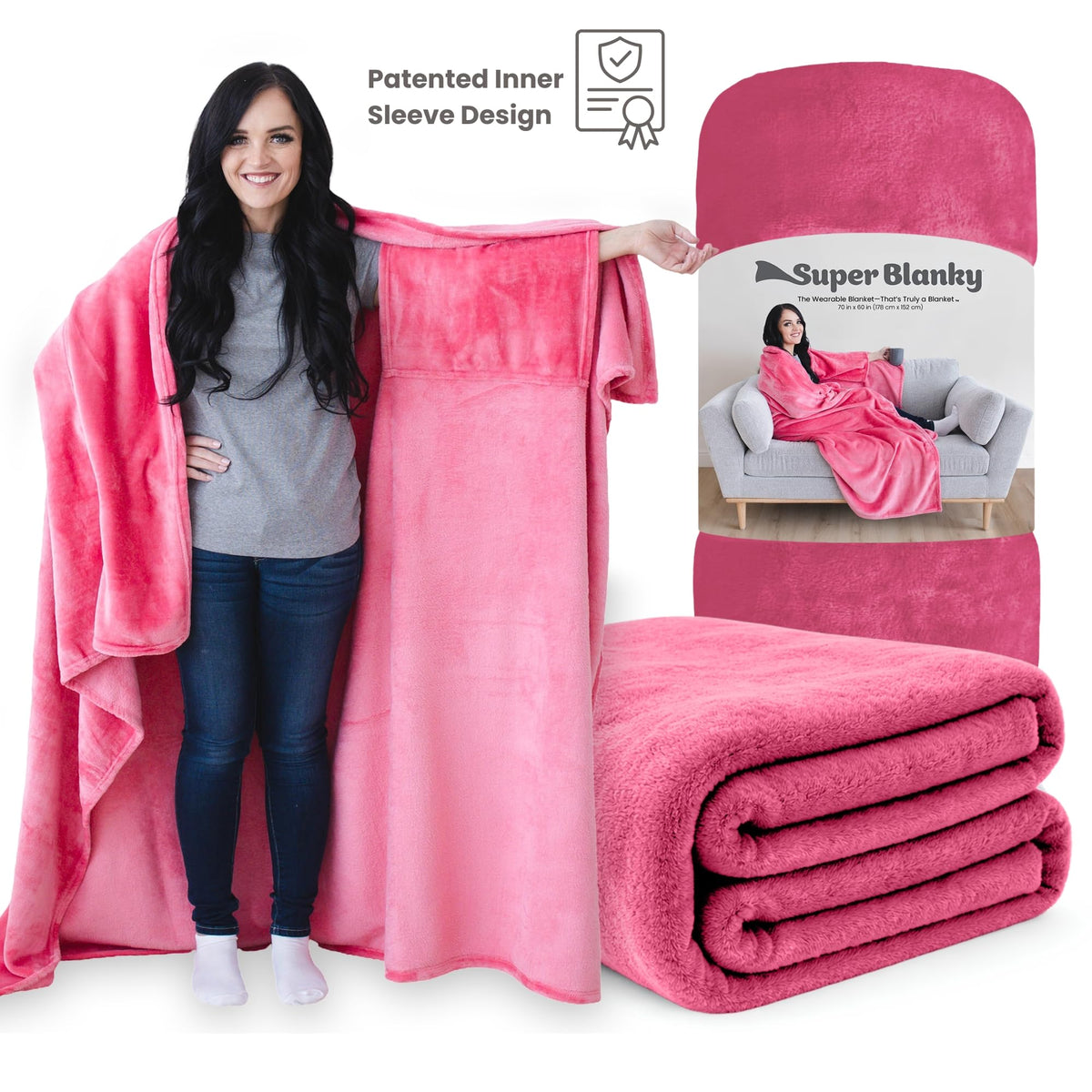 Gift-ready Super Blanky wearable blanket ideal for mom, partner, or friend