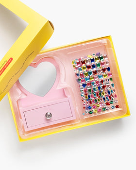 Super Smalls Gemify heart mirror invites dress-up and imaginative play.