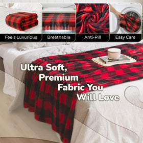 Super Blanky graduation gift blanket in red checkered design, ideal for celebrations.