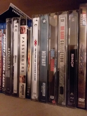 SuperDi 25-steelbook protectors spine view reveals adhesive-free spine for easy title visibility.