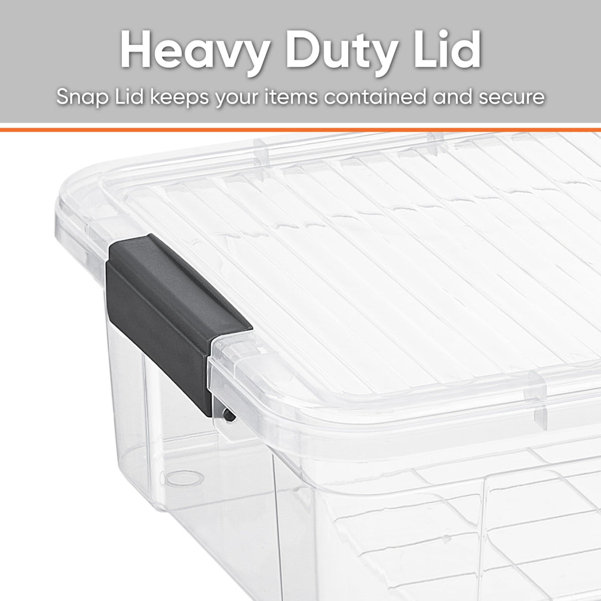 Superio latch closure emphasizes secure stacking and lid access.