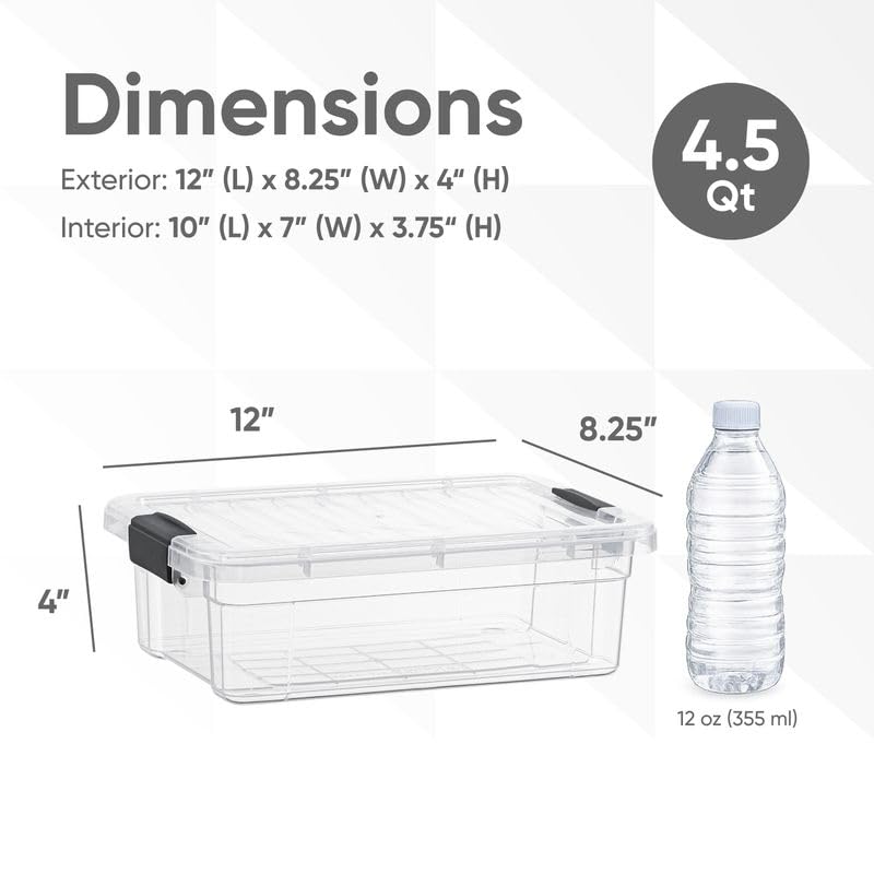 Superio stackable bin on a shelf saves space in dorms.