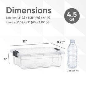 Superio stackable bin on a shelf saves space in dorms.