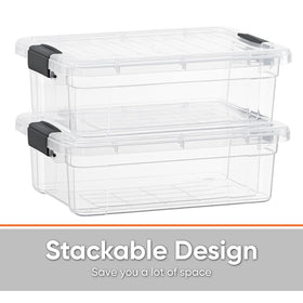 Superio transparent bin lets you identify contents without opening the lid.