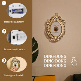 Superjackwang door ring bell gold accent elevates hotel style door entry.