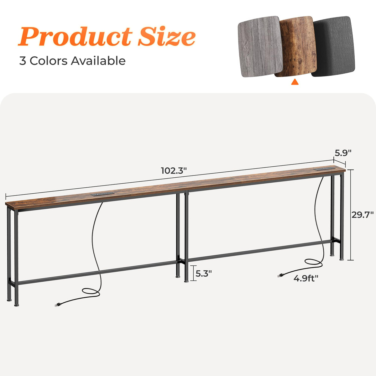 SUPERJARE long surface keeps remotes and mugs within easy reach.