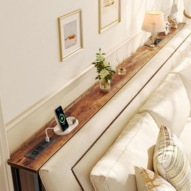 SUPERJARE narrow 5.9 inch console fits between couch and wall for tight spaces.