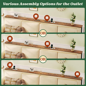 SUPERJARE 1063-inch sofa table showing anti-tip kit for stable placement.