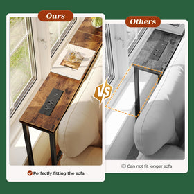 SUPERJARE 1063-inch sofa table features a narrow design ideal for tight spaces.