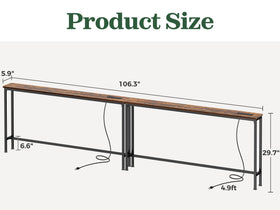 SUPERJARE 1063-inch sofa table uses a sheet metal connector to join two units.